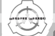 gg扑克台子安装（gg扑克真是坑）